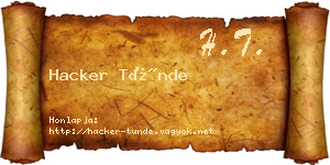 Hacker Tünde névjegykártya