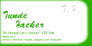 tunde hacker business card